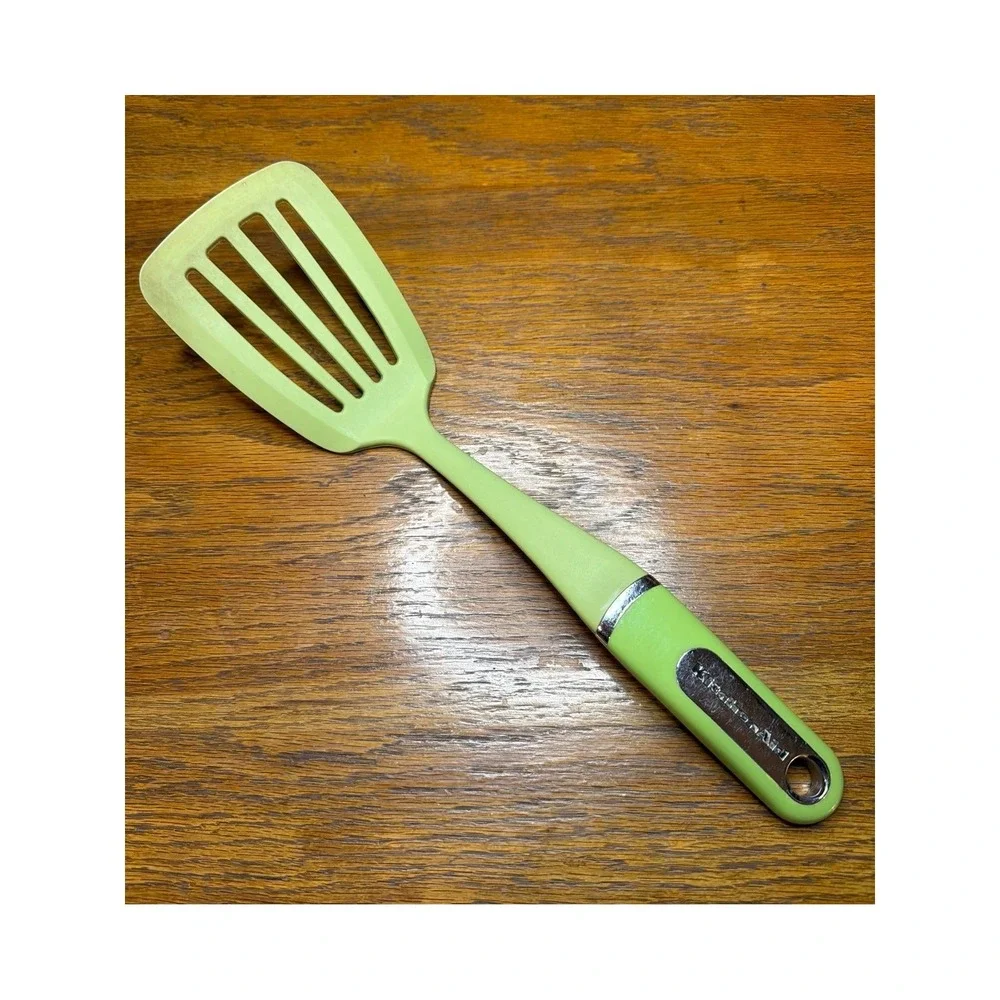KitchenAid Slotted Spatula Turner Lime Green Nylon Kitchen Utensil 13.5 Inch